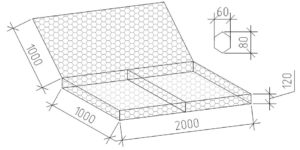 Матрац ЕвроДор из сетки двойного кручения 2х1х0,12 м